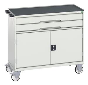 Bott Verso Mobile  Drawer Cupboard  Tool Trolleys and Tool Butlers Verso 1050 x 550 x 965 Mobile 2 Door 2 Drawer Top Tray